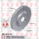 Zimmermann 400.3612.20 Bremsscheiben 2 Stück MERCEDES-BENZ