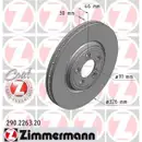 Original ZIMMERMANN 290.2263.20 Bremsscheiben 2 Stück für JAGUAR