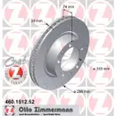 Original ZIMMERMANN 460.1512.52 Bremsscheiben 2 Stück für PORSCHE