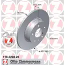 ZIMMERMANN 110.2208.20 Bremsscheiben 2 Stück ALFA ROMEO