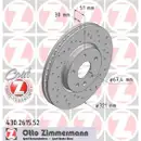 ZIMMERMANN 430.2615.52 Bremsscheiben 2 Stück für OPEL