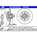 ATE 24.0109-0100.2 Bremsscheiben 2 Stück PEUGEOT