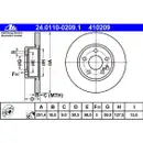 ATE 24.0110-0209.1 Bremsscheiben 2 Stück ALFA ROMEO