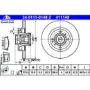 ATE 24.0111-0148.2 Bremsscheiben 2 Stück RENAULT