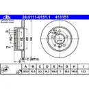 ATE 24.0111-0151.1 Bremsscheiben 2 Stück RENAULT
