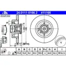 ATE 24.0111-0166.2 Bremsscheiben 2 Stück RENAULT