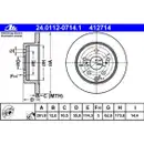 ATE 24.0112-0714.1 Bremsscheiben 2 Stück TOYOTA