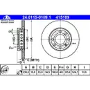 ATE 24.0115-0109.1 Bremsscheiben 2 Stück AUDI