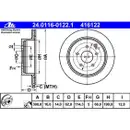 ATE 24.0116-0122.1 Bremsscheiben 2 Stück NISSAN