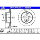 ATE 24.0120-0209.1 Bremsscheiben 2 Stück CHEVROLET