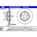 ATE 24.0124-0735.1 Bremsscheiben 2 Stück FORD