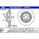 ATE 24.0126-0107.1 Bremsscheiben 2 Stück VOLVO