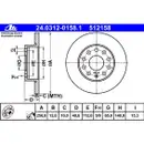 ATE 24.0312-0158.1 Power Disc Bremsscheiben 2 Stück VW