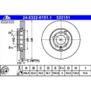 ATE 24.0322-0151.1 Power Disc Bremsscheiben 2 Stück SKODA