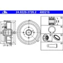 ATE 24.0220-3726.2 Bremstrommeln 2 Stück für FORD