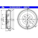 ATE 24.0222-8018.1 Bremstrommeln 2 Stück FIAT