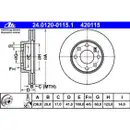 ATE 24.0120-0115.1 Bremsscheiben 2 Stück OPEL