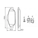 BOSCH 0 986 494 261 Bremsbelagsatz, Scheibenbremse