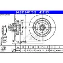 ATE 24.0111-0173.2 Bremsscheiben 2 Stück hinten RENAULT