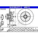 ATE 24.0109-0171.2 Bremsscheiben 2 Stück PEUGEOT