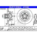 ATE 24.0111-0183.2 Bremsscheiben 2 Stück hinten RENAULT