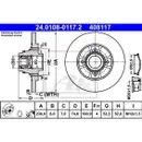 ATE 24.0108-0117.2 Bremsscheiben 2 Stück hinten