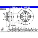 ATE Bremsenset Scheiben Ø300 voll Beläge Ceramic hinten Audi Q3 Seat Alhambra VW