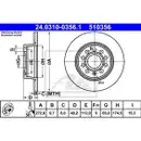 ATE 24.0310-0356.1 Power Disc Bremsscheiben 2 Stück hinten VW