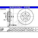 ATE 24.0312-0154.1 Power Disc Bremsscheiben 2 Stück hinten für FORD