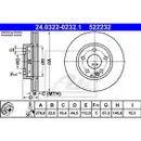 ATE 24.0322-0232.1 Power Disc Bremsscheiben 2 Stück vorne für MERCEDES-BENZ