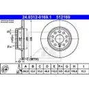 ATE 24.0312-0169.1 Power Disc Bremsscheiben 2 Stück hinten VW