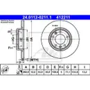 ATE 24.0112-0211.1 Bremsscheiben 2 Stück hinten PEUGEOT