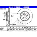 ATE 24.0122-0292.1 Bremsscheiben 2 Stück vorne MINI