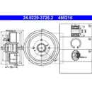 ATE 24.0220-3726.2 Bremstrommeln 2 Stück für FORD