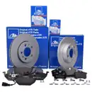 ATE Set Scheiben Ø256 vorn Ø230 hinten belüftet Bremsbeläge VW Golf IV Audi A3