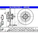 ATE 24.0109-0100.2 Bremsscheiben 2 Stück PEUGEOT