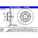 ATE 24.0110-0259.1 Bremsscheiben 2 Stück AUDI