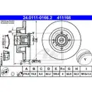 ATE 24.0111-0166.2 Bremsscheiben 2 Stück RENAULT