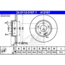 ATE 24.0112-0167.1 Bremsscheiben 2 Stück MERCEDES-BENZ