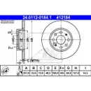 ATE 24.0112-0184.1 Bremsscheiben 2 Stück OPEL
