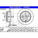 ATE 24.0112-0714.1 Bremsscheiben 2 Stück TOYOTA
