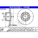 ATE 24.0116-0100.1 Bremsscheiben 2 Stück MERCEDES-BENZ