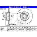 ATE 24.0118-0111.1 Bremsscheiben 2 Stück VW