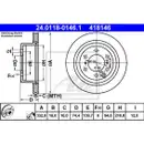 ATE 24.0118-0146.1 Bremsscheiben 2 Stück MITSUBISHI