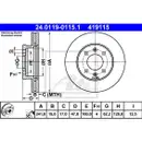ATE 24.0119-0115.1 Bremsscheiben 2 Stück HYUNDAI