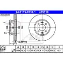 ATE 24.0119-0116.1 Bremsscheiben 2 Stück HYUNDAI