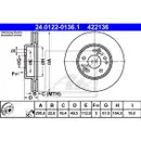 ATE 24.0122-0136.1 Bremsscheiben 2 Stück MERCEDES-BENZ