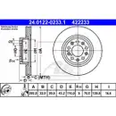 ATE 24.0122-0233.1 Bremsscheiben 2 Stück ALFA ROMEO
