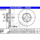 ATE 24.0122-0235.1 Bremsscheiben 2 Stück MAZDA