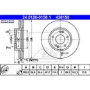 ATE 24.0126-0150.1 Bremsscheiben 2 Stück KIA